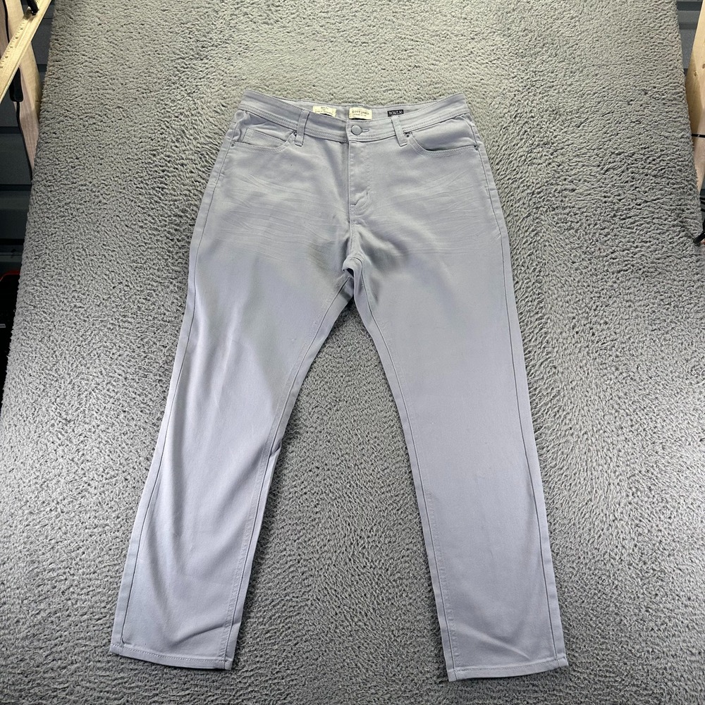 Scott James Pant Mens 36x30 Gray Cotton Chino Straight Slim Business Stretch